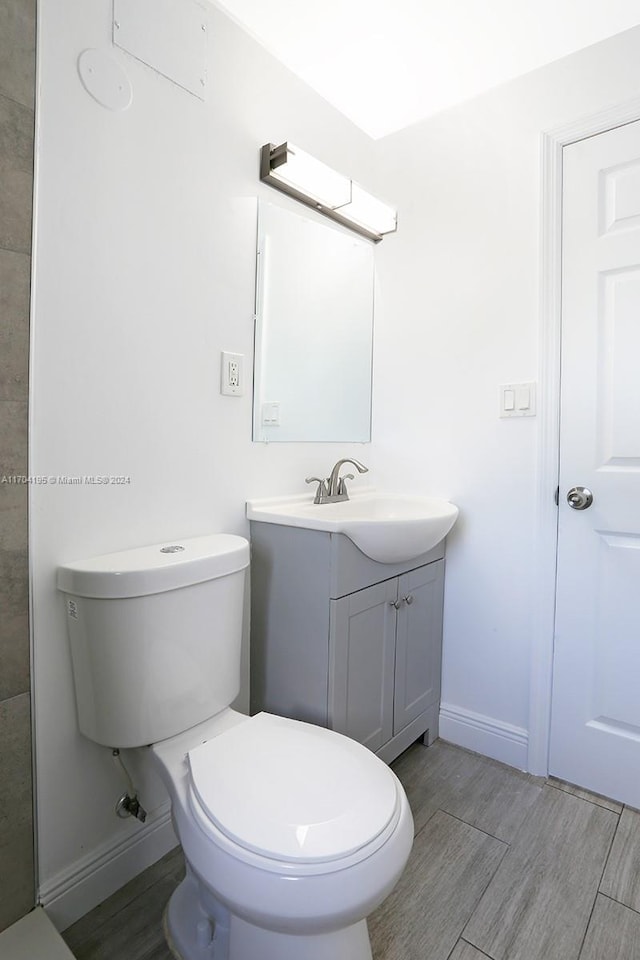 bathroom with toilet and vanity