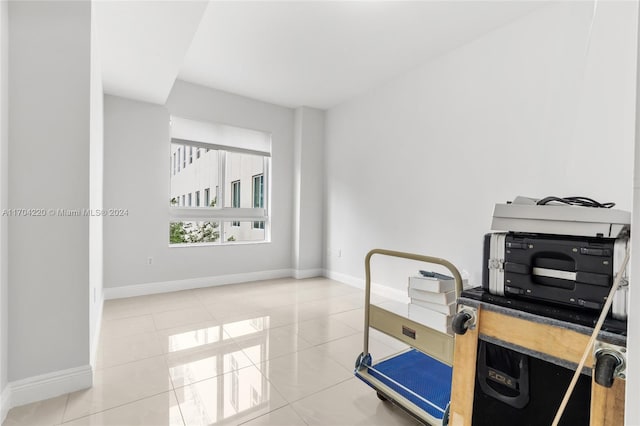 home office featuring tile patterned floors