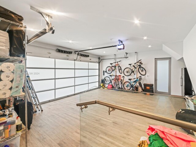 9301 N Bayshore Dr, Miami Shores, FL 33138 - garage with recessed lighting and a garage door opener