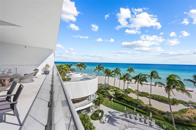balcony with a water view