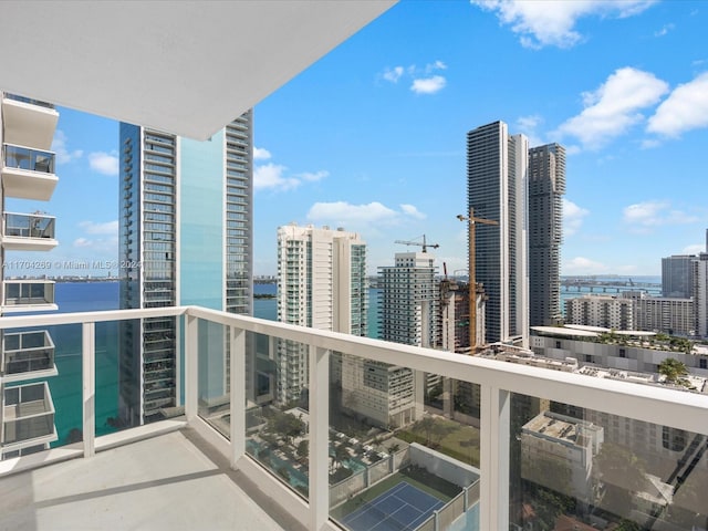 balcony with a water view