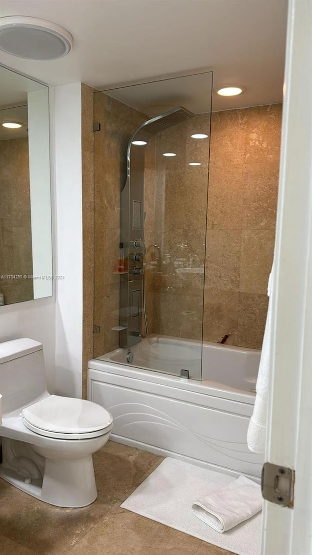 41 SE 5th St Unit 2011, Miami, FL 33131 - bathroom featuring toilet, shower / tub combination, and recessed lighting
