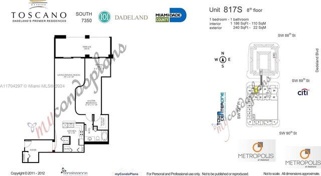7350 SW 89th St Unit 817S, Miami, FL 33156 - view of property floor plan