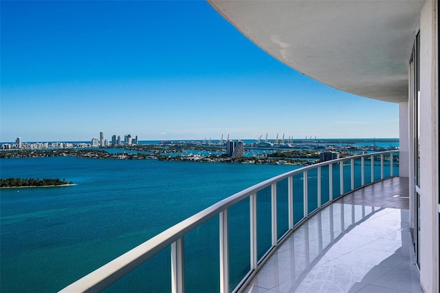 balcony with a water view