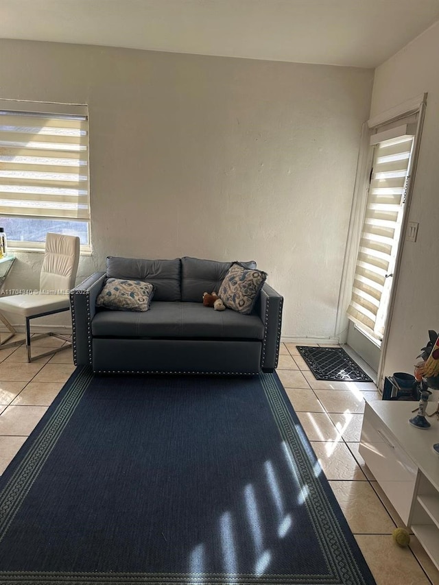 view of tiled living room