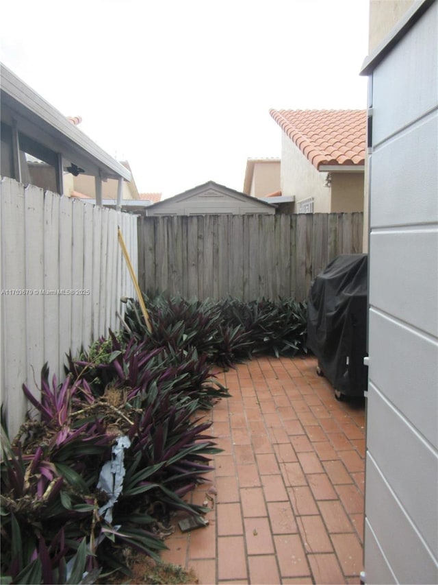 view of patio / terrace with a grill