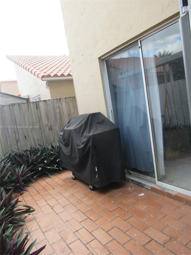 view of patio with grilling area