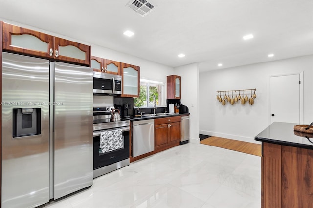 kitchen with stainless steel appliances and sink