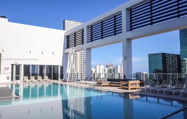 view of pool with a patio