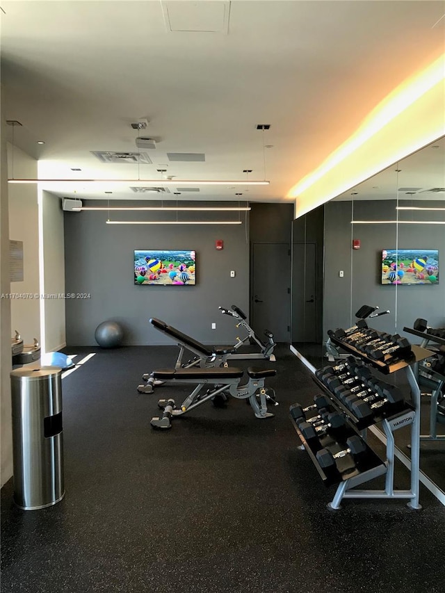 view of workout area