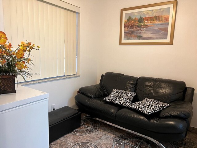 view of tiled living room