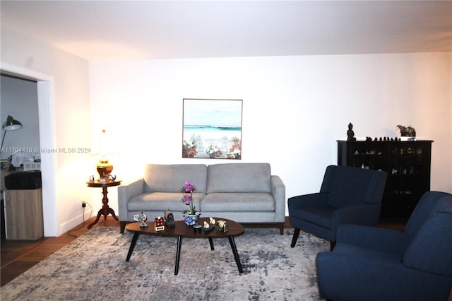 living room featuring hardwood / wood-style floors