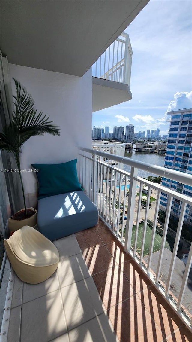 balcony with a water view