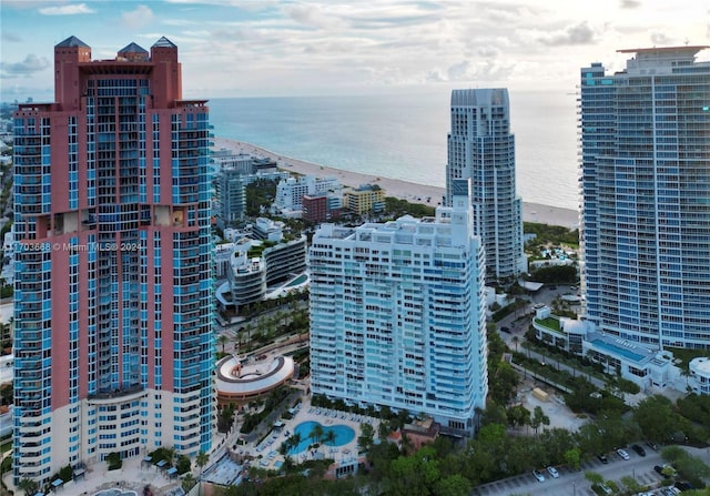 property's view of city featuring a water view