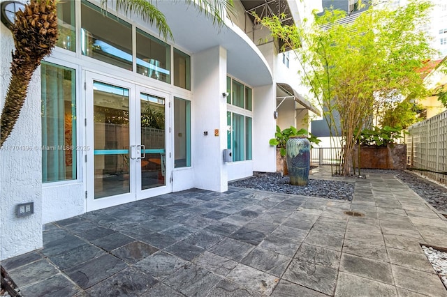 view of patio featuring french doors