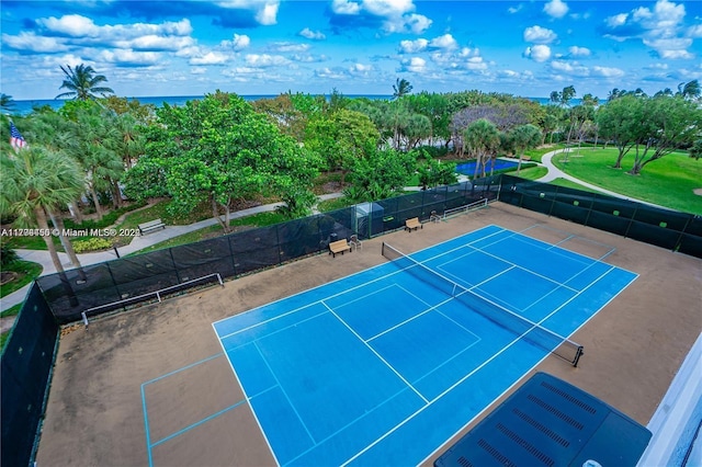 1201 S Ocean Dr Unit 206S, Hollywood, FL 33019 - view of tennis court with a water view