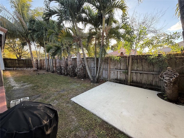 view of yard with a patio area