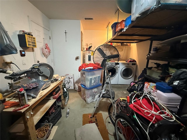 interior space featuring washing machine and dryer