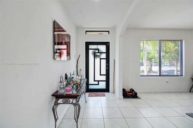 view of tiled foyer entrance