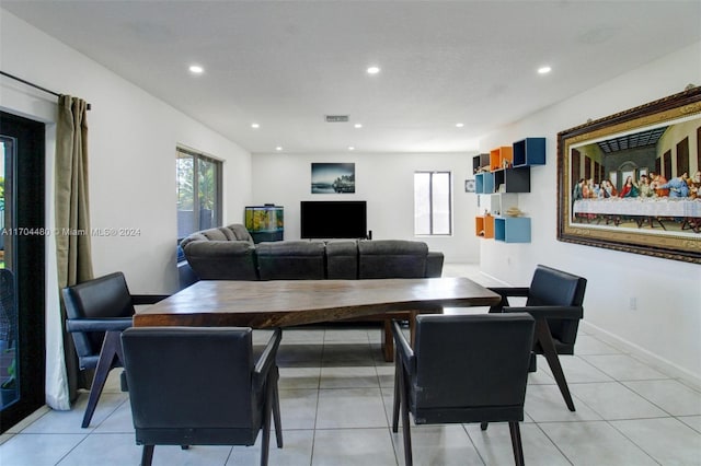 dining room featuring light tile patterned floors