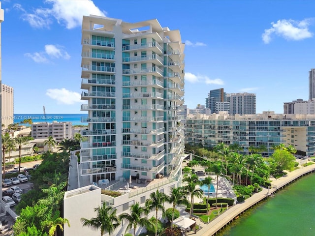 view of property with a water view