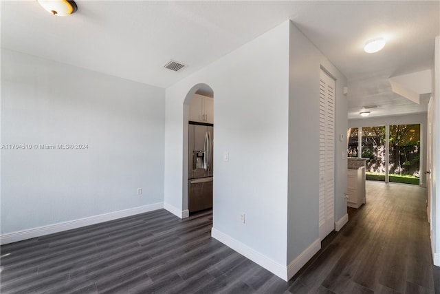 hall featuring dark hardwood / wood-style flooring