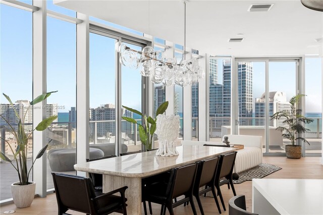 dining room featuring light hardwood / wood-style floors