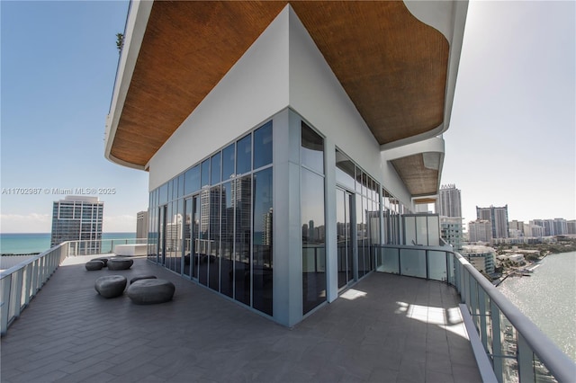 balcony with a water view