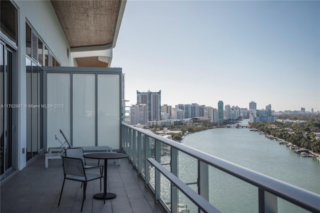 balcony with a water view