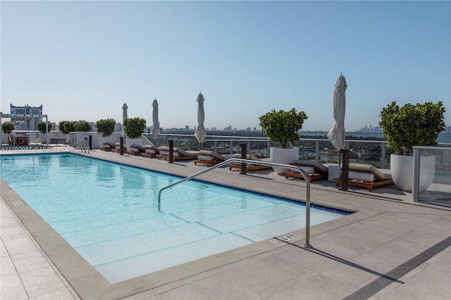 view of pool with a patio area