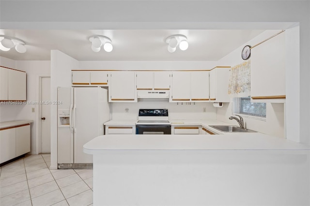 unfurnished living room featuring ceiling fan, wooden ceiling, beamed ceiling, wooden walls, and light tile patterned floors