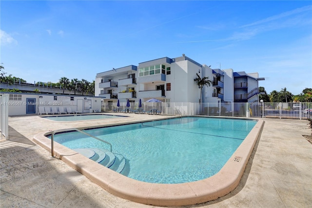 view of pool with a patio area