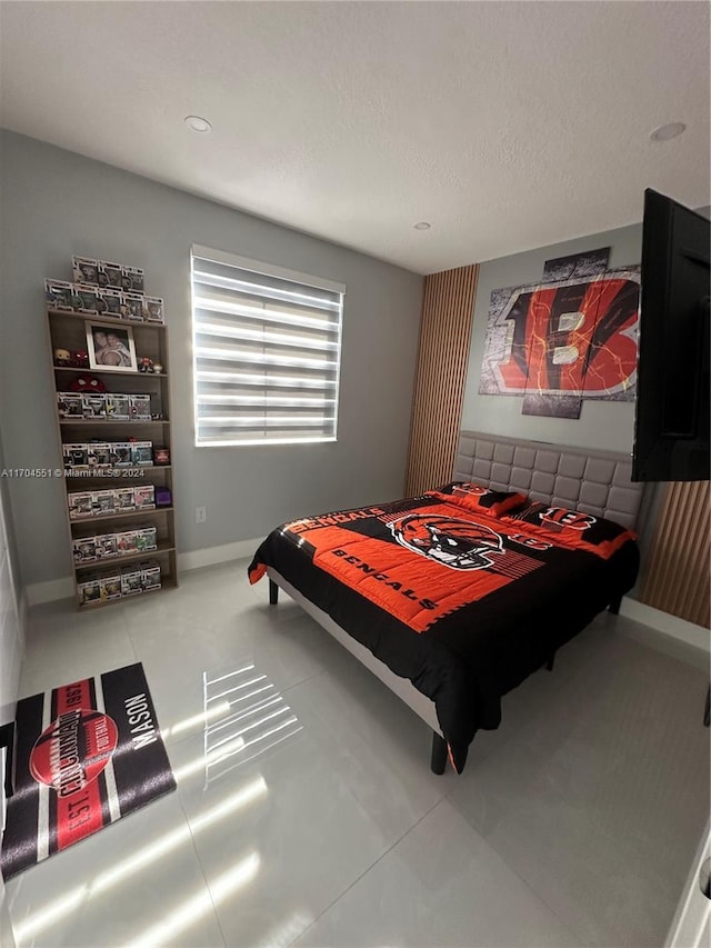 bedroom with a textured ceiling