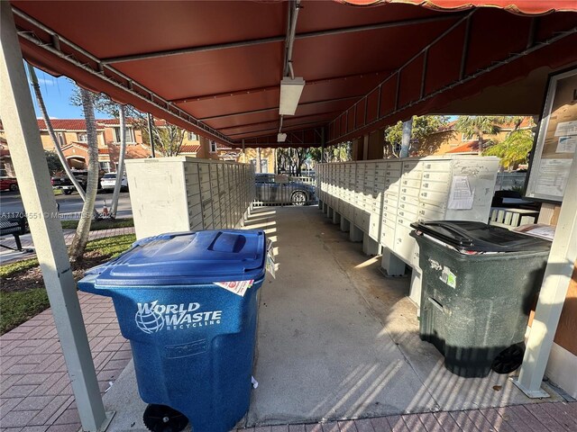 view of patio / terrace with mail boxes and area for grilling