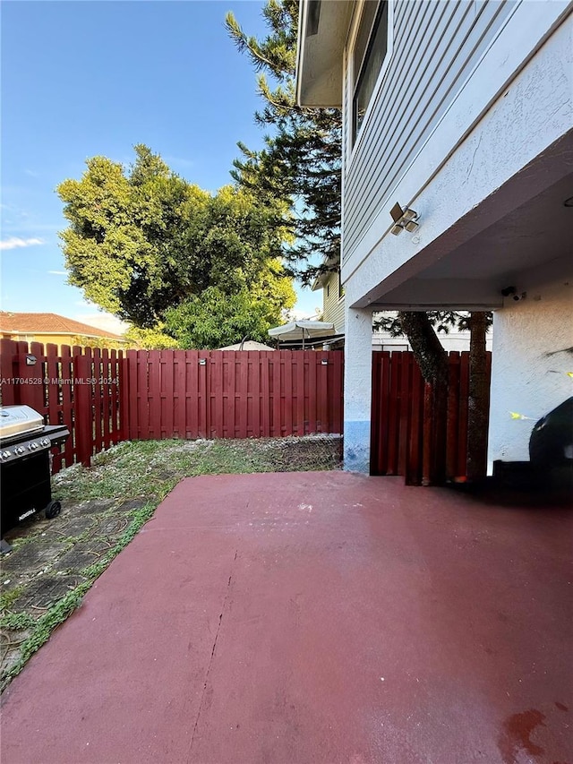 view of patio / terrace with a grill