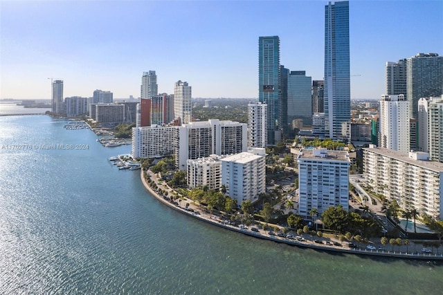 property's view of city with a water view