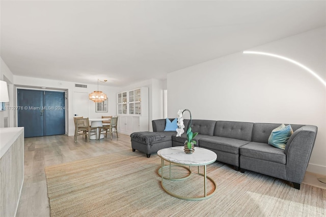 living room with wood-type flooring