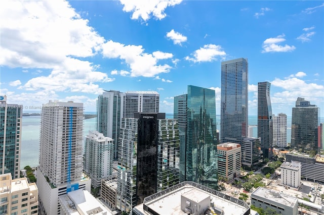 view of city with a water view