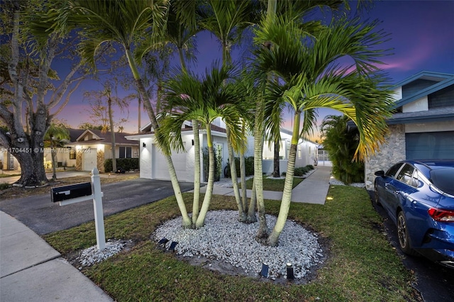 exterior space with a garage