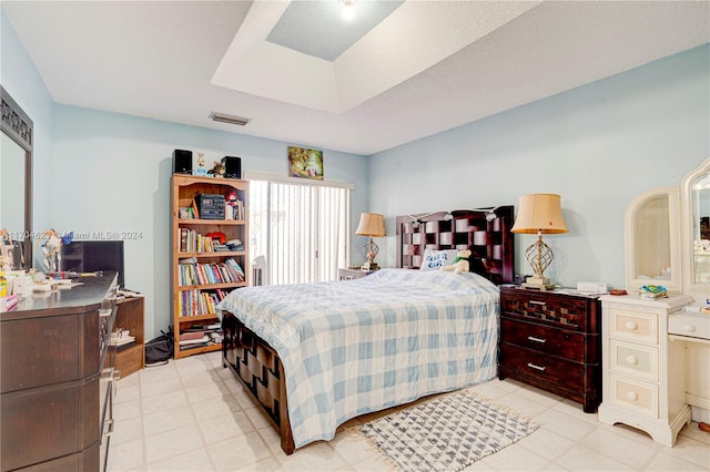 bedroom with a textured ceiling