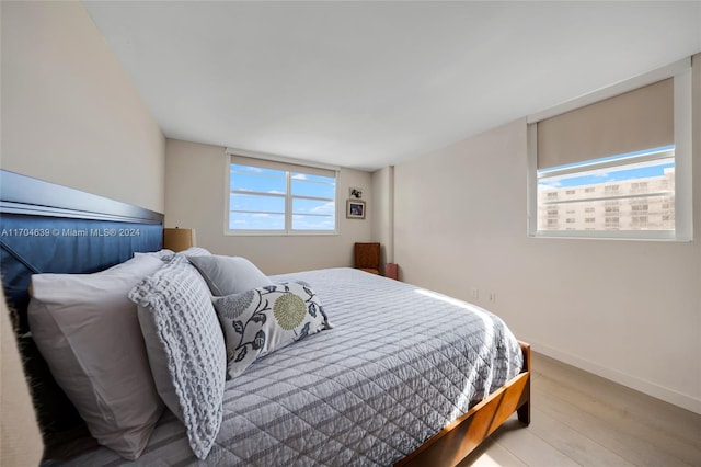 bedroom featuring light hardwood / wood-style floors