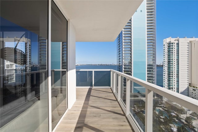 balcony with a water view