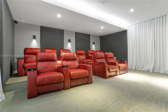 view of carpeted cinema room