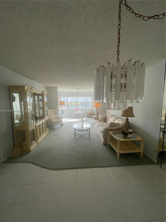 unfurnished living room with a textured ceiling