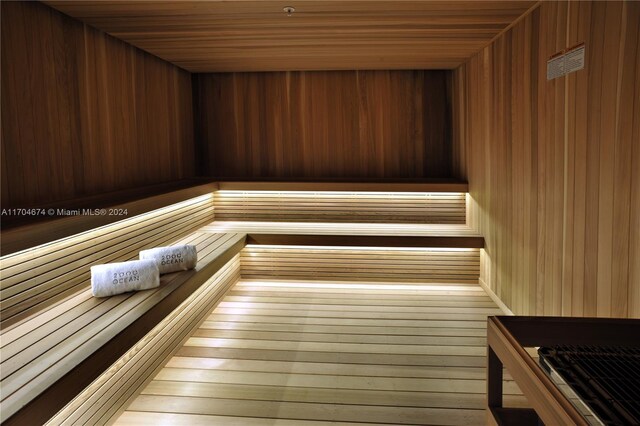 view of sauna / steam room featuring wood-type flooring