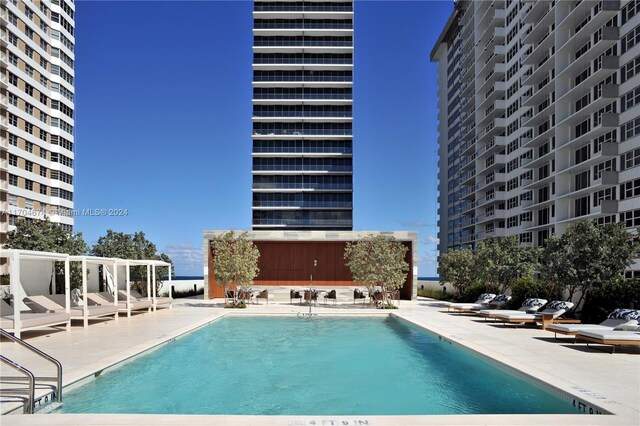 view of pool with a patio area