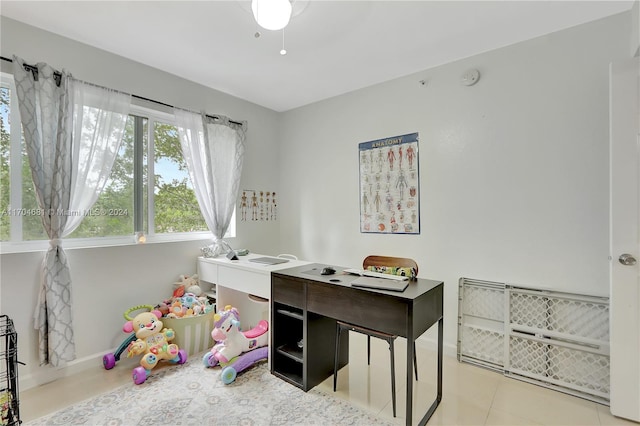 interior space with light tile patterned floors