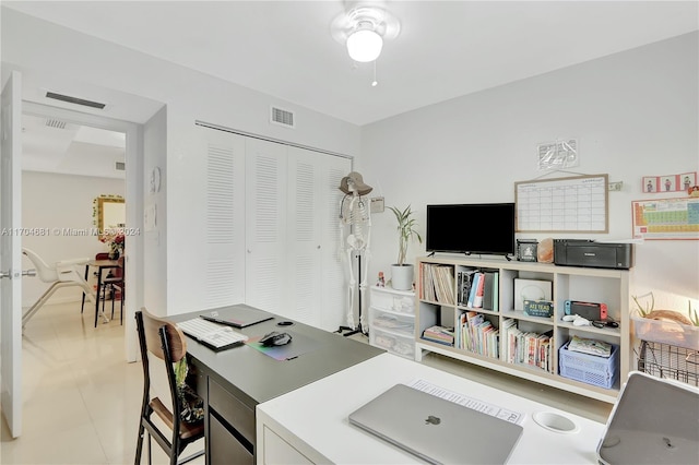 15400 SW 284th St Unit 1311, Homestead, FL 33033 - home office featuring light tile patterned flooring and a ceiling fan