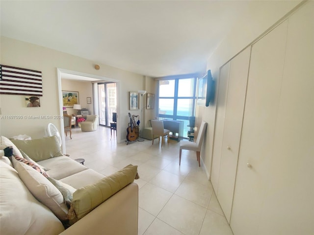 view of tiled living room