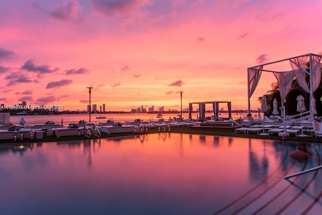 water view with a boat dock